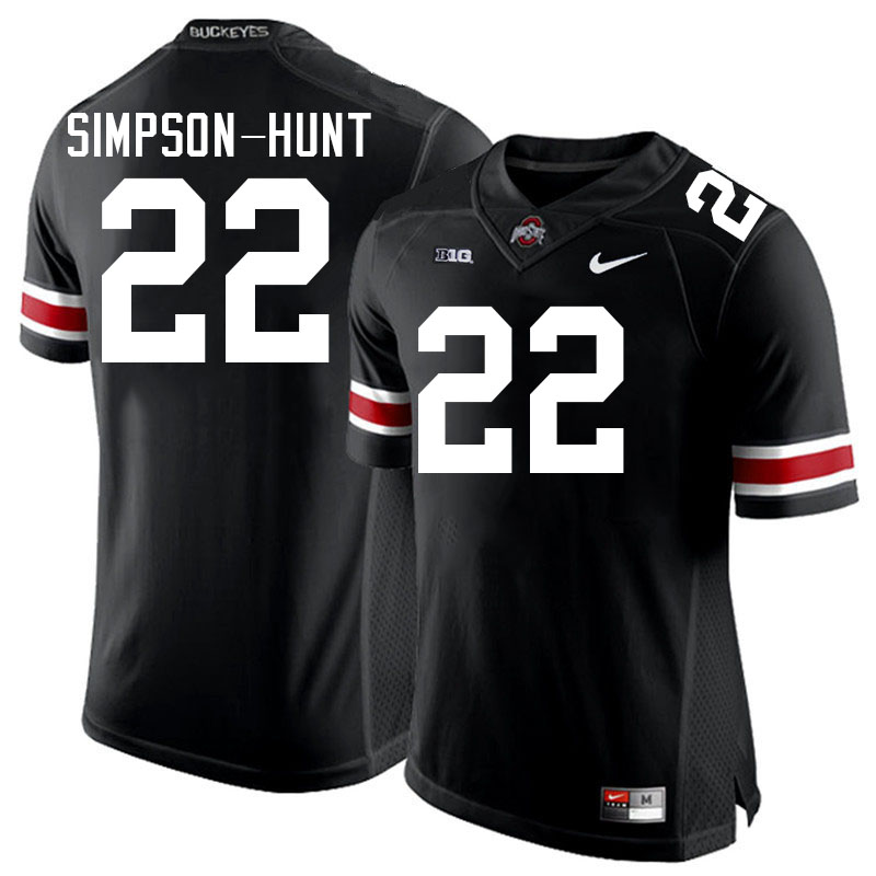 Ohio State Buckeyes Calvin Simpson-Hunt Men's's #22 Authentic Black College Football Jersey 2404WOPU5